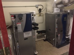 Two of the heat pumps in our snazzy access closet